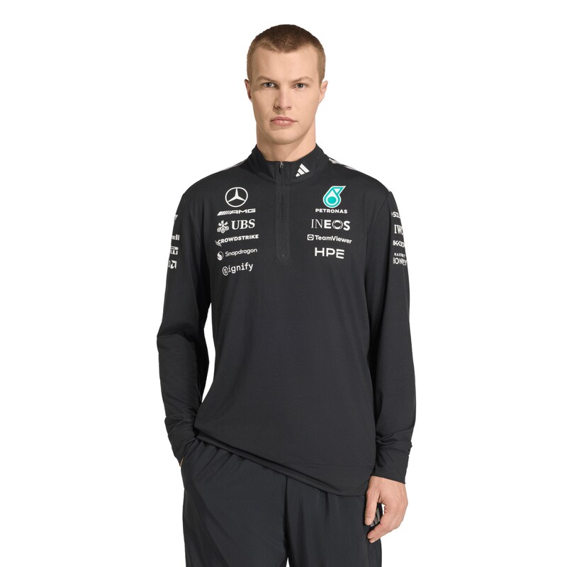 Mercedes AMG Petronas adidas F1 2025 Team 1/4 Zip Sweat – Schwarz Image