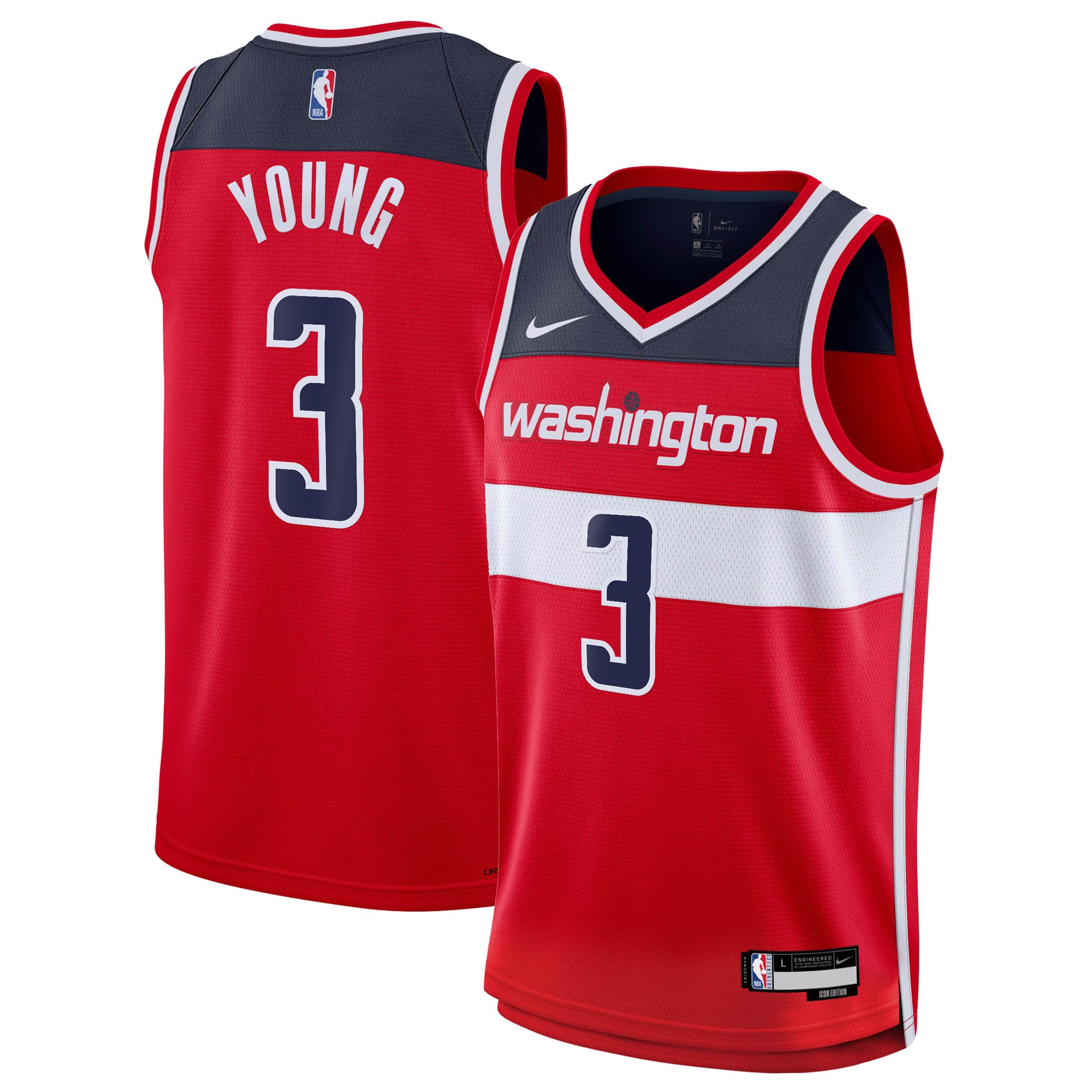 Maillot Swingman Nike Icon Edition des Washington Wizards - Rouge - Trae Young - Jeune - unisexe Taille: S (8)