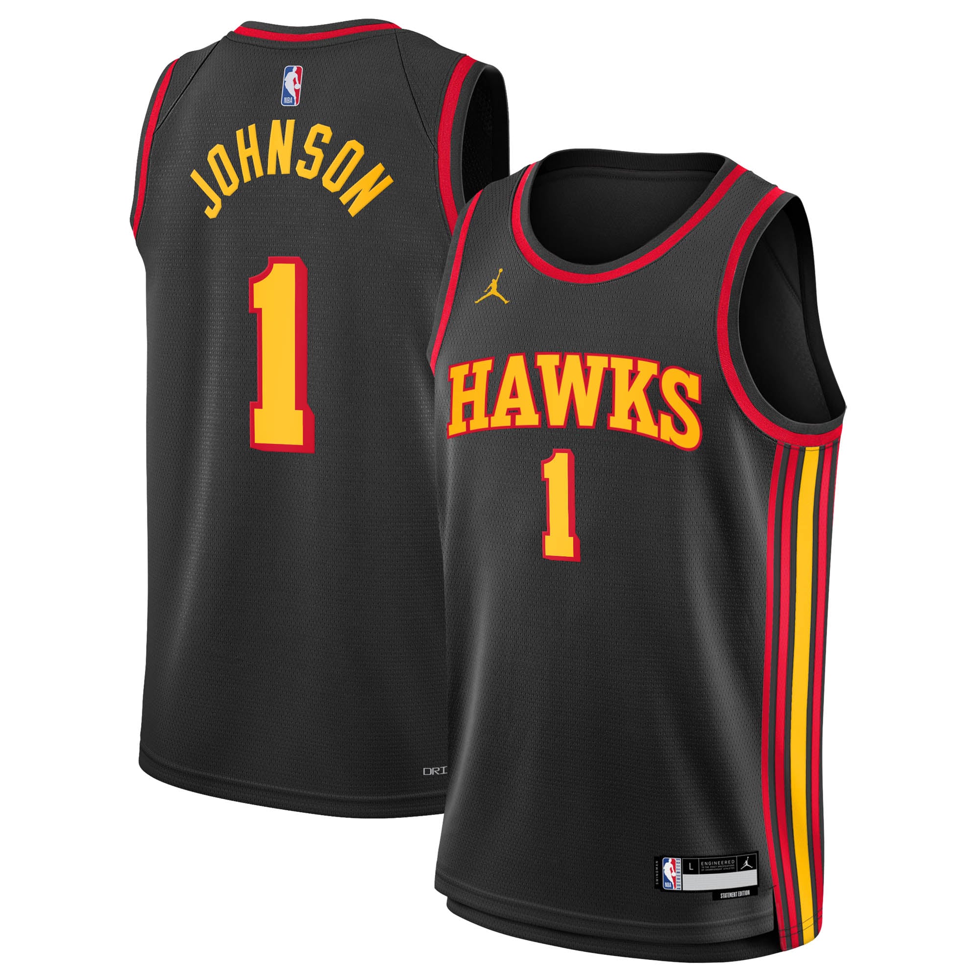 Maillot Swingman Jordan Brand Statement Edition des Atlanta Hawks - Noir - Jalen Johnson - Jeune - unisexe Taille: XL (18/20)