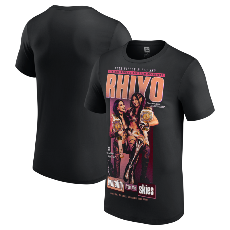 Schwarzes Herren-T-Shirt von Rhea Ripley & IYO SKY RHIYO, den Tag-Team-Champions Image