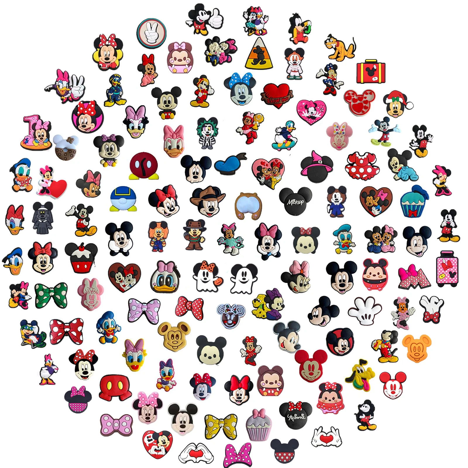 Zufällige Auswahl von 10-30 Stück Disney-Serie Schuh-Charms für Schlüsselanhänger, Sandalen, Strandtaschen, DIY Schuh-Dekorationen Zubehör Schuh-Pins