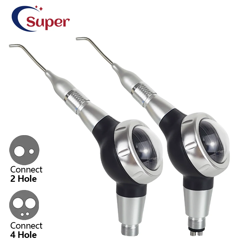 Unità per profilassi ad aria dentale Getto d'aria Flusso d'aria Strumenti per lucidare i denti Pistola per sabbiatura a spruzzo d'acqua Attrezzatura dentale Nero 2 fori 4 fori