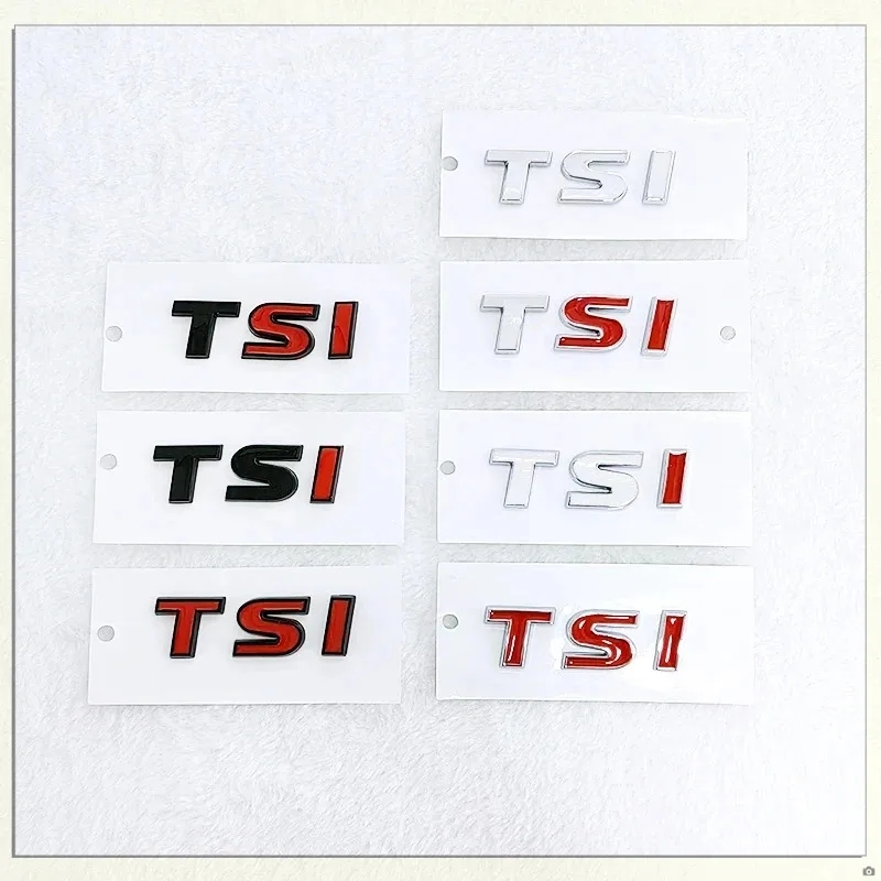 Nuovo 3D ABS Cromato Nero Logo TSI Emblema Lettere Distintivo per bagagliaio di un'auto per 4 5 6 7 TSI Accessori adesivi