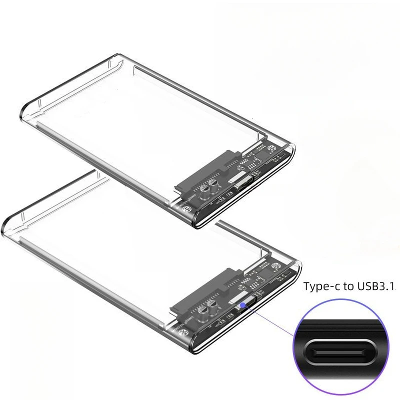 Boîtier de disque dur de Type C vers SATA III pour disque dur externe SSD de 2.5 pouces, boîtiers de disque dur prenant en charge la boîte de disque dur UASP HDD
