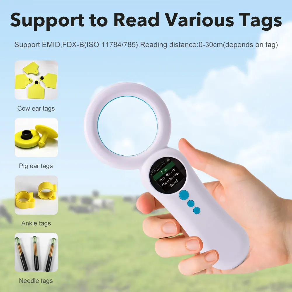Boland W92 134,2KHz/125KHz Tier-Mikrochip-Lesegerät Tierchip-Scanner Katzen-Mikrochip-Scanner Chip-Scanner für Hunde Image