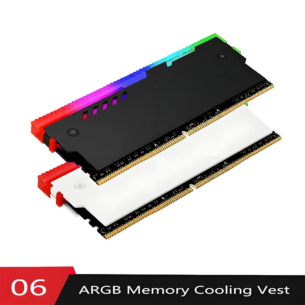 Dispositivo di raffreddamento RAM 5V 3PIN ARGB Dispositivo di raffreddamento indirizzabile Gilet di raffreddamento Dissipatore di calore per DDR2 DDR3 DDR4 DDR5 Memoria desktop