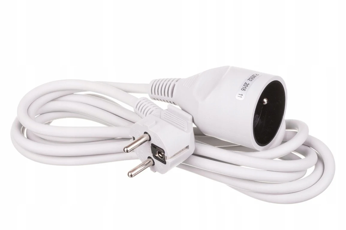 1 Steckdosenverlängerung mit Erdung 3 m Weiß 230 V IP20 3x1,0 mm2 Image