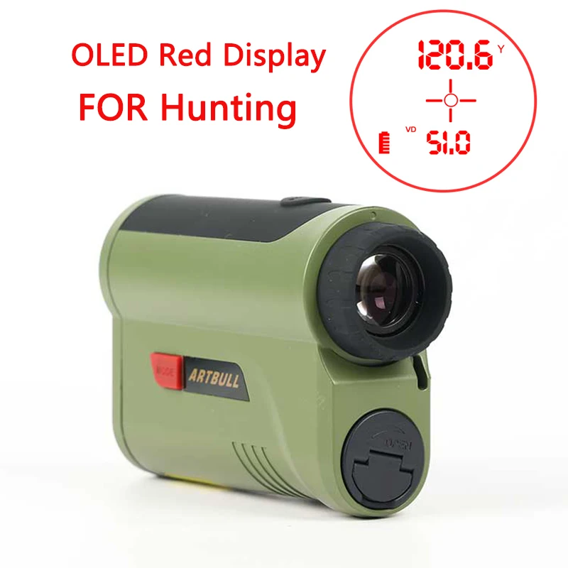 OLED Red Display 1200Yard 2000Yard 7x Verstärkung Entfernungsmesser Outdoor Laser Entfernungsmesser Jagd Image