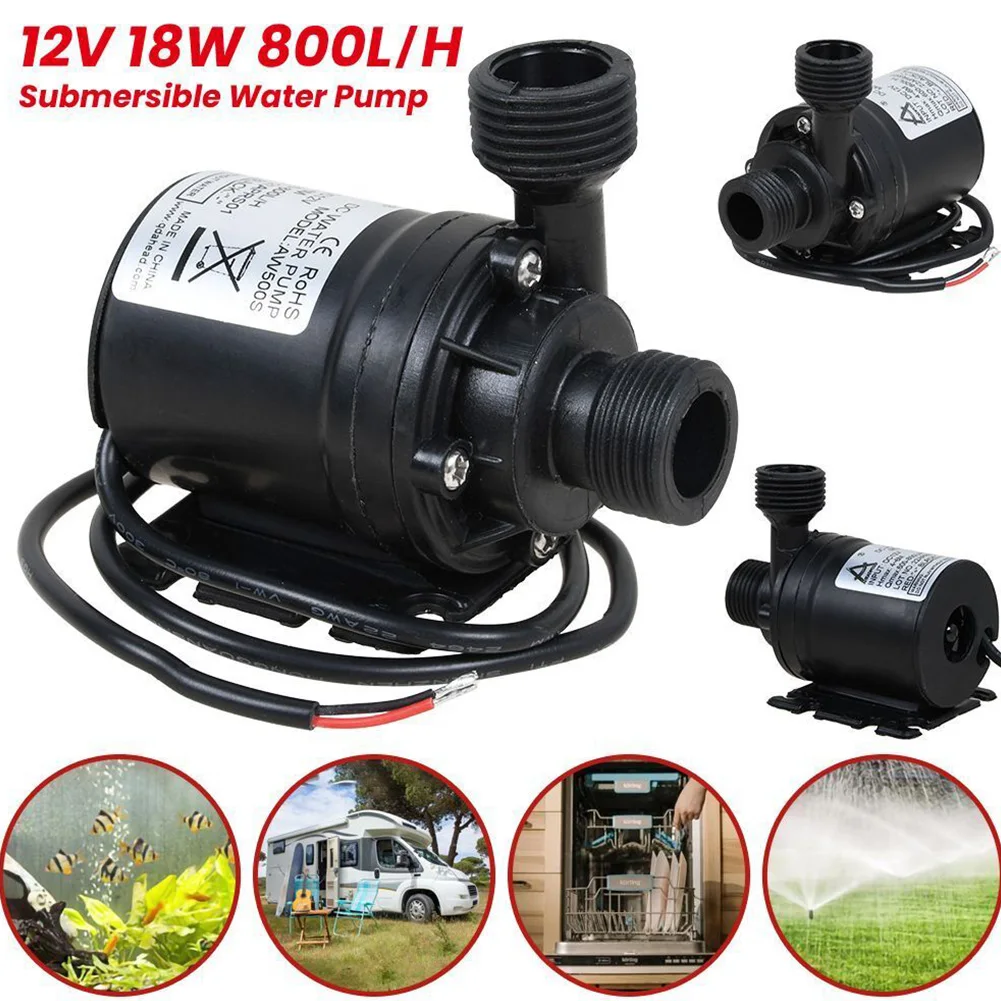 Pompa ad alta pressione da giardino Pompa ad acqua senza spazzole DC 12V Pompa ad acqua ad alta pressione 800L/H IP68 Impermeabile a basso rumore ad alte prestazioni