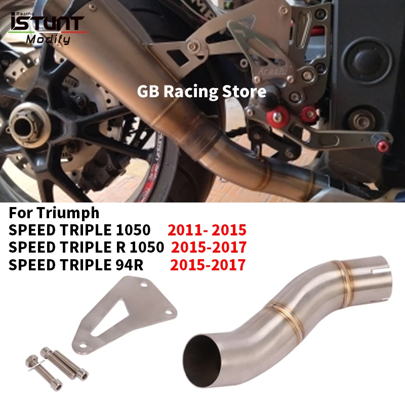 Per TRIUMPH SPEED TRIPLE 1050 triple speed r 1050 SPEED TRIPLE 94R Modificato Singolo Scarico Moto Tubo di Collegamento Centrale