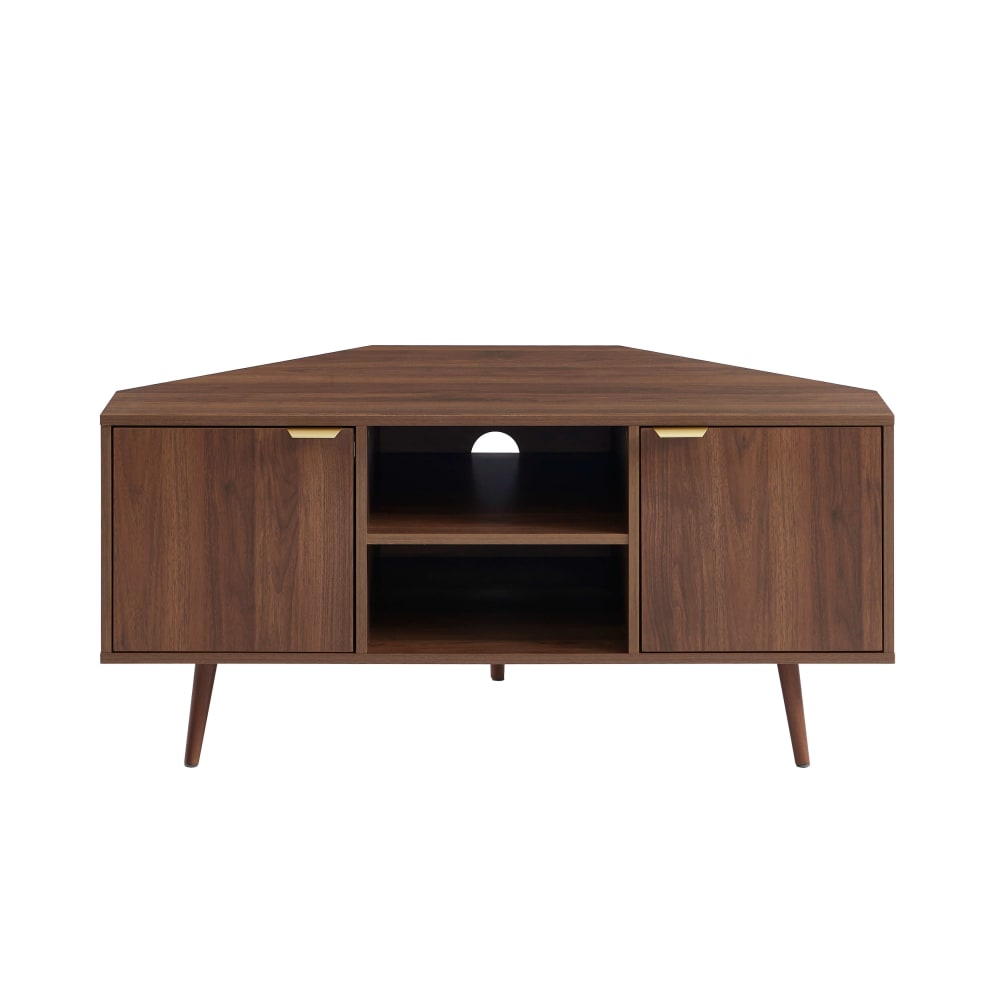 Meuble tv d'angle effet noyer 115cm