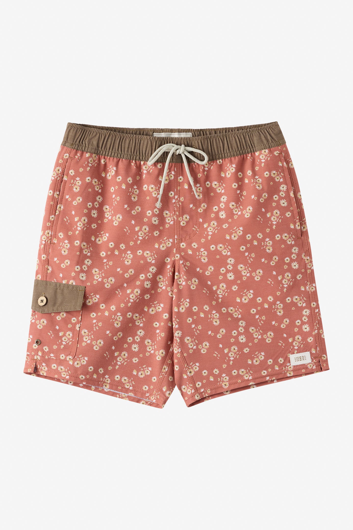 O'Neill Boy's Hermosa Retro 16"" Swim Trunks in Chutney, Size Medium, Elastane/Polyester