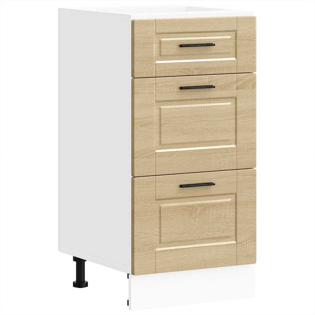 DELUKE Küchenunterschrank SAMU Sonoma-Eiche 40x46x81,5 cm | Küche Unterschrank mit Schublade Image