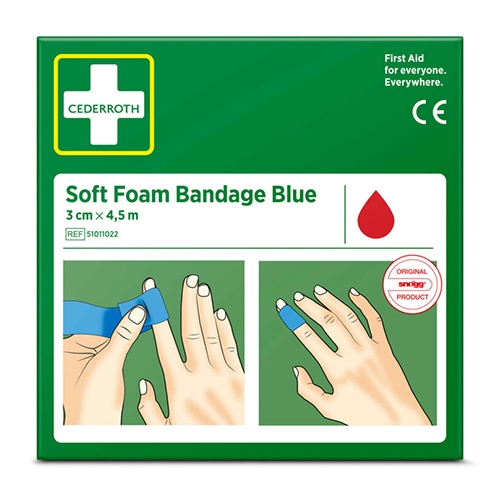 `Cederroth` Soft Foam Bandage 4,5 m x 3 cm blau , Refill Image