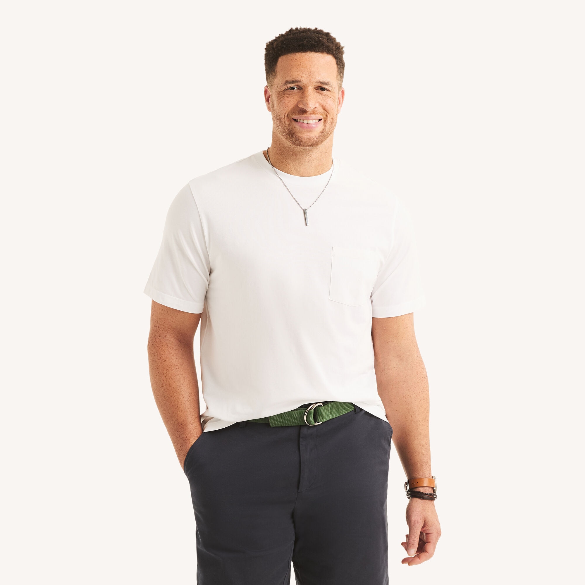 Nautica Men's Big & Tall Performance Deck T-Shirt 101 (Bright White), 1XL