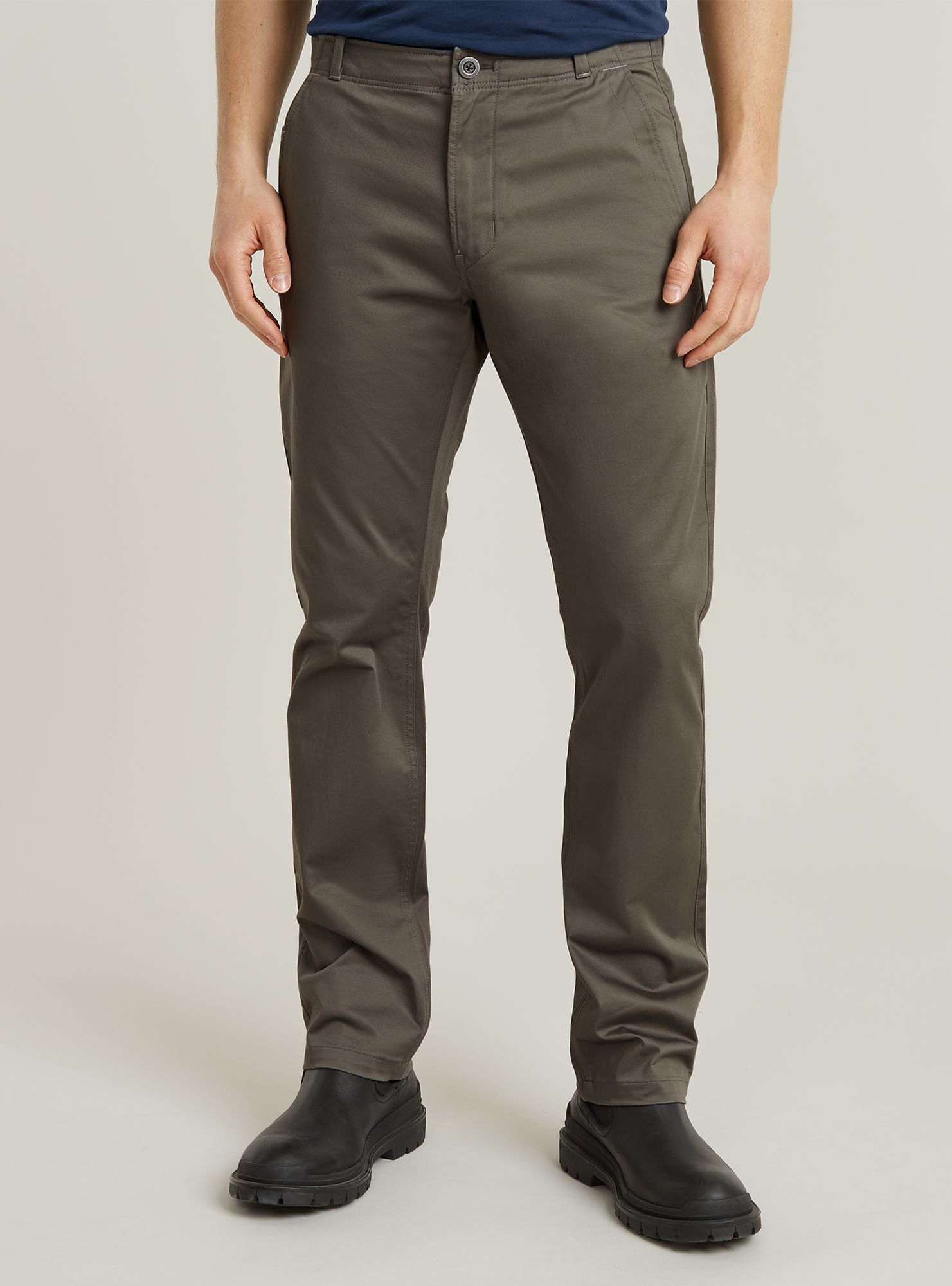 Chinohose G-STAR "Mosa Straight Chino", Herren, Gr. 29, Länge 30, gs grau, Obermaterial: 97% Baumwolle, 3% Elasthan, Hosen Chinohose