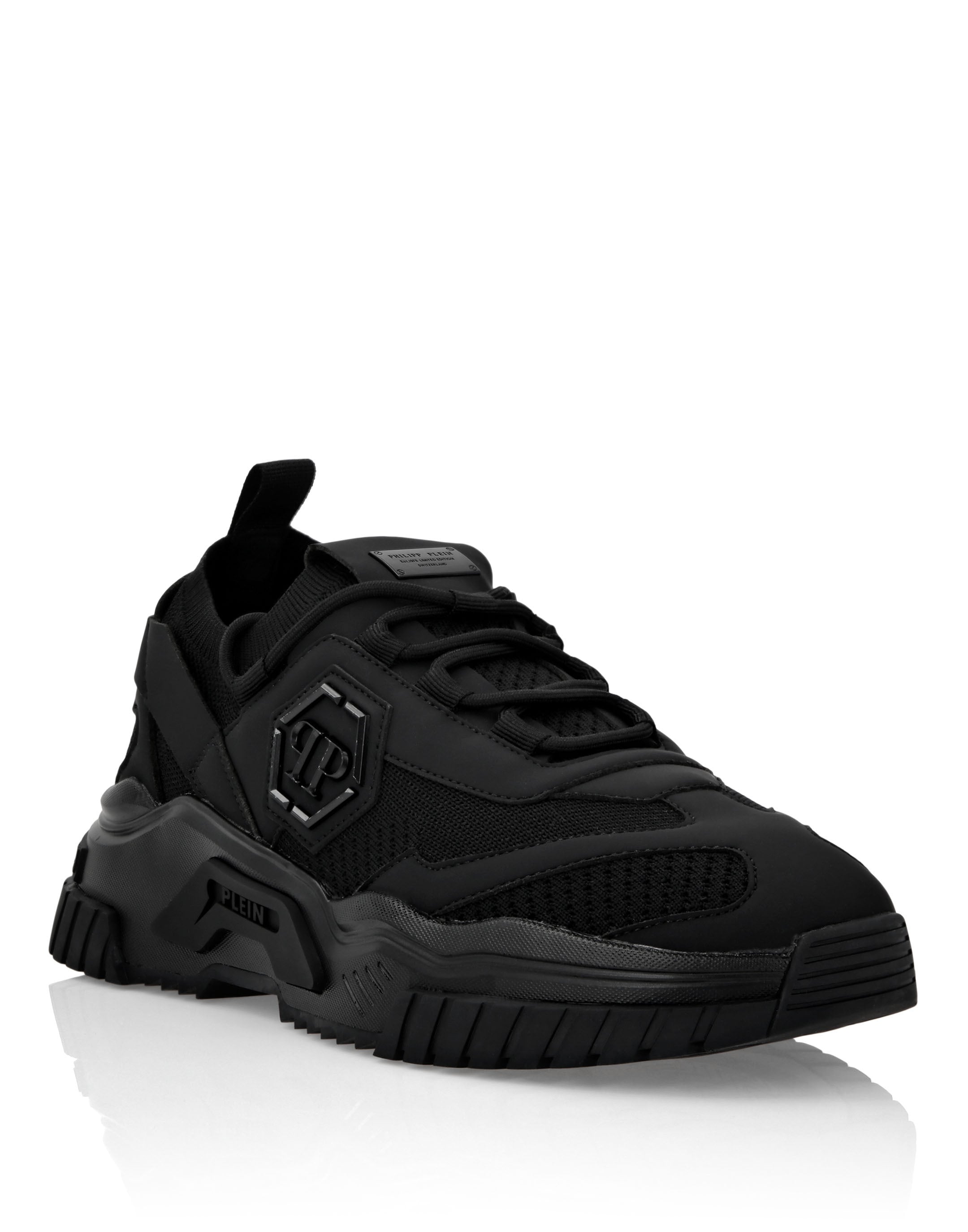 Sneaker PHILIPP PLEIN "Predator", Damen, Gr. 38, Normalschaft, 0202, schwarz, schwarz, Schuhe Sneaker