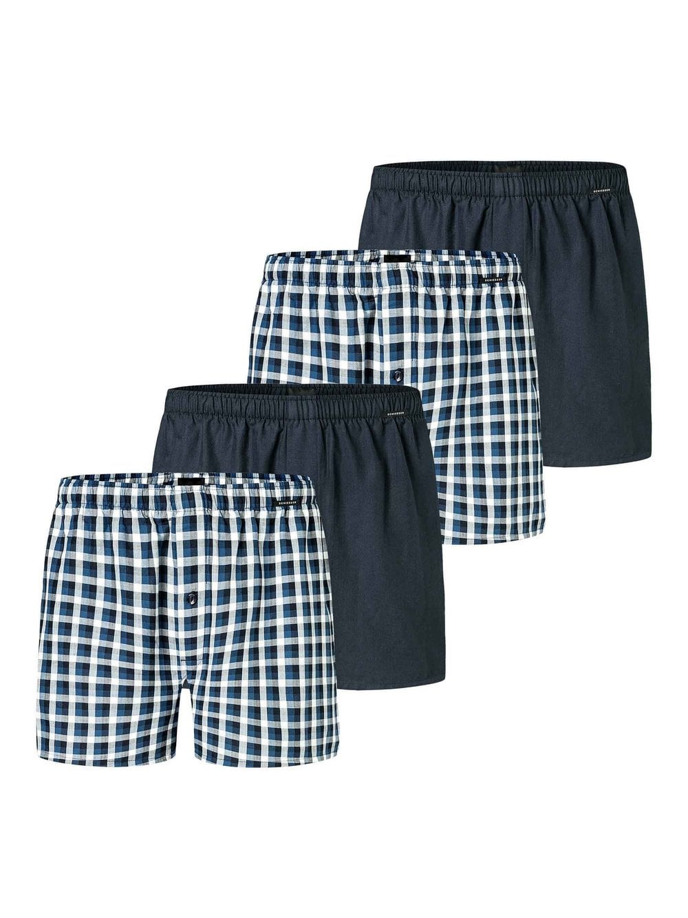 Schiesser Web-Boxershorts 4er Pack Herren blau, L Image