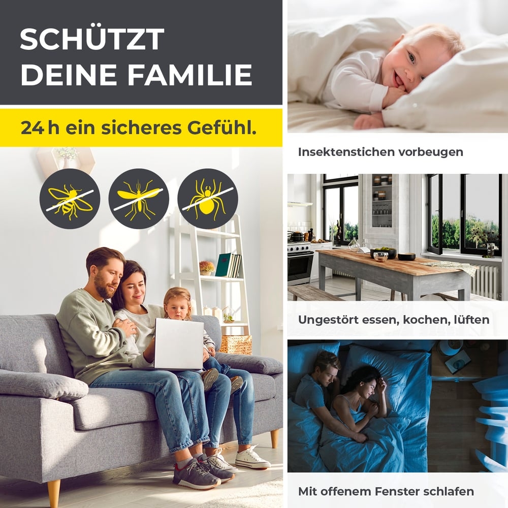 EASYmaxx Insect Protect Insektenschutzgitter - für Fenster bis 110x130cm - Klett Image