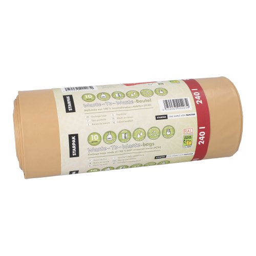 10 Müllsäcke aus 100% PCW `Waste-To-Waste` 240 l 126,5 cm x 103 cm braun Image