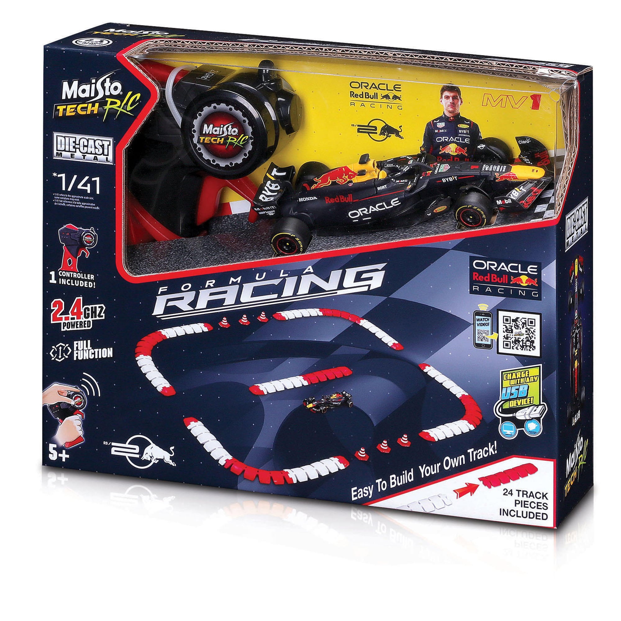 Voiture radiocommandée Red Bull Racing 2024 Max Verstappen avec circuit de course 1:41 moulée sous pression - No Gender Taille: One Size Only - F1 Store FR
