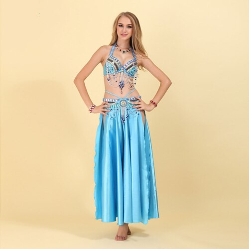 Samba Dancewear Glamouröses Beaded Ketten Pailletten Bauchtanzkostüm Leistungskostüm Image