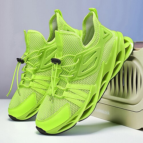 Modische Herren-Sneaker in Neongrün – leichtes Mesh-Gewebe, stylischer Sport-Look für aktive Männer, perfekt für Freizeit und Sportveranstaltungen Image