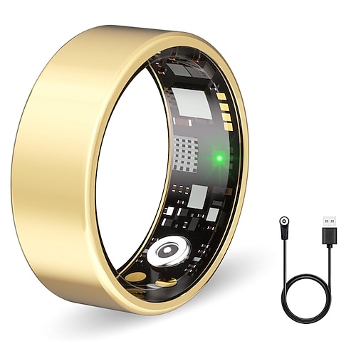 Smartwatch mit Smart-Ringen, Schlaftracker, Herzfrequenzmesser und Blutdruckmessgerät, kompatibel mit Android und iOS, Unisex, wasserdicht (IP65), 57-mm-Gehäuse Image