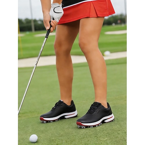 Hochwertige Damen-Golfschuhe mit Spikes und Drehverschluss – rutschfeste, gepolsterte Performance-Sneaker für begeisterte Golferinnen, lange Runden, Driving Range, Spaziergänge und Freizeit. Image