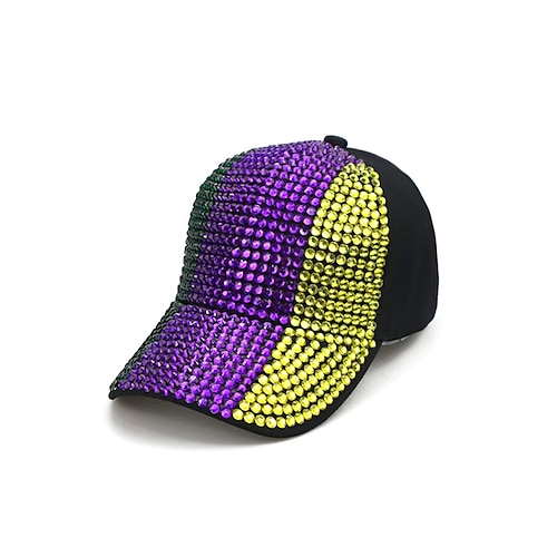 Unisex-Paillettenkappe aus Polyester – Karnevalshut mit Strassverzierungen, verschiedene Muster für Freizeit und Festlichkeiten Image