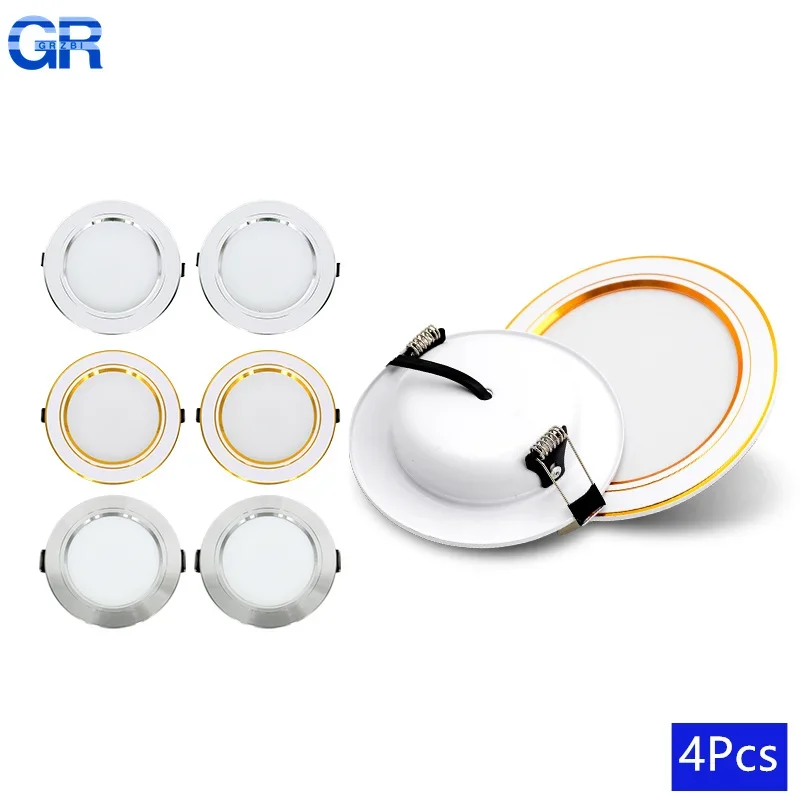 4Pcs LED Downlight 5W 9W 12W 15W 18W AC110V 220V DC12V 24V einbau Decke Lampe Runde Led-Panel Unten Lichter Scheinwerfer Beleuchtung