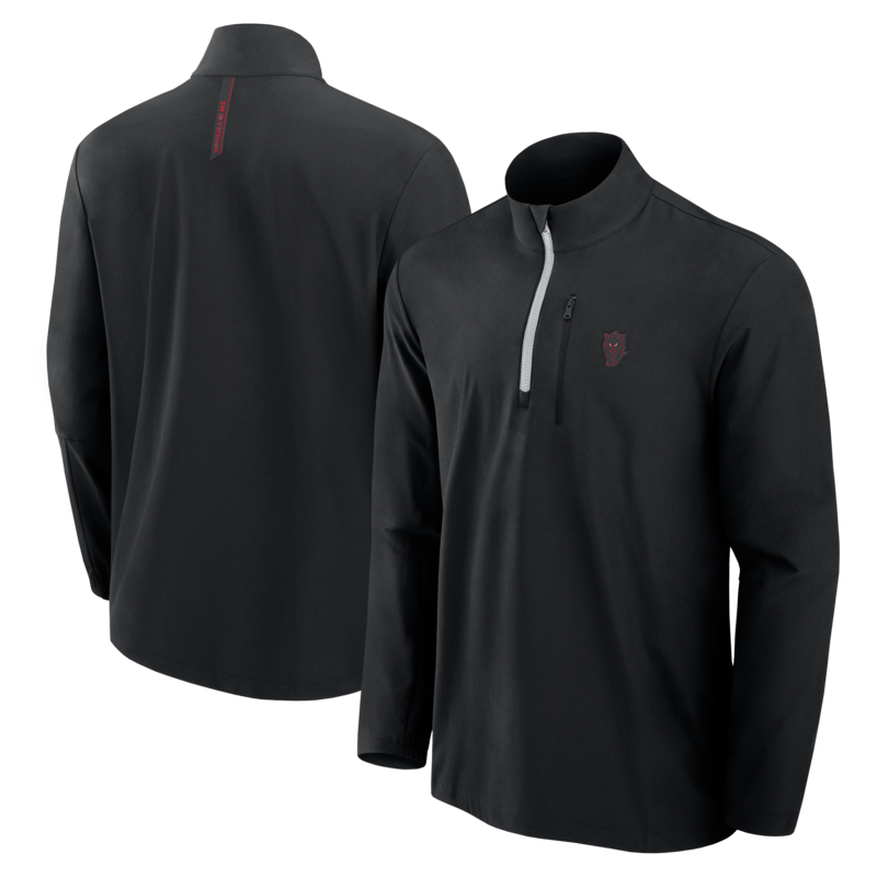 Sunderland gewebtes 1/4-Reißverschluss-Shirt – Schwarz – Herren Image