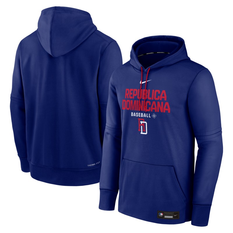 Nike Herren-Hoodie aus der Royal Dominican Republic Baseball 2026 World Baseball Classic Authentic Collection (Therma) Image
