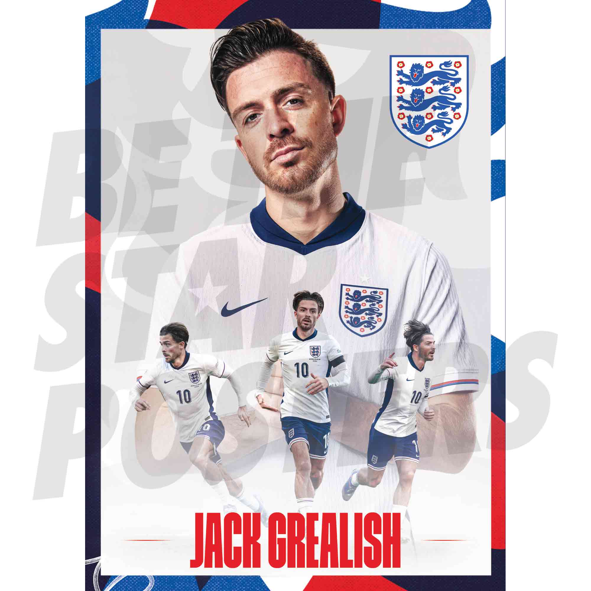 England Jack Grealish Action A2 Poster Image