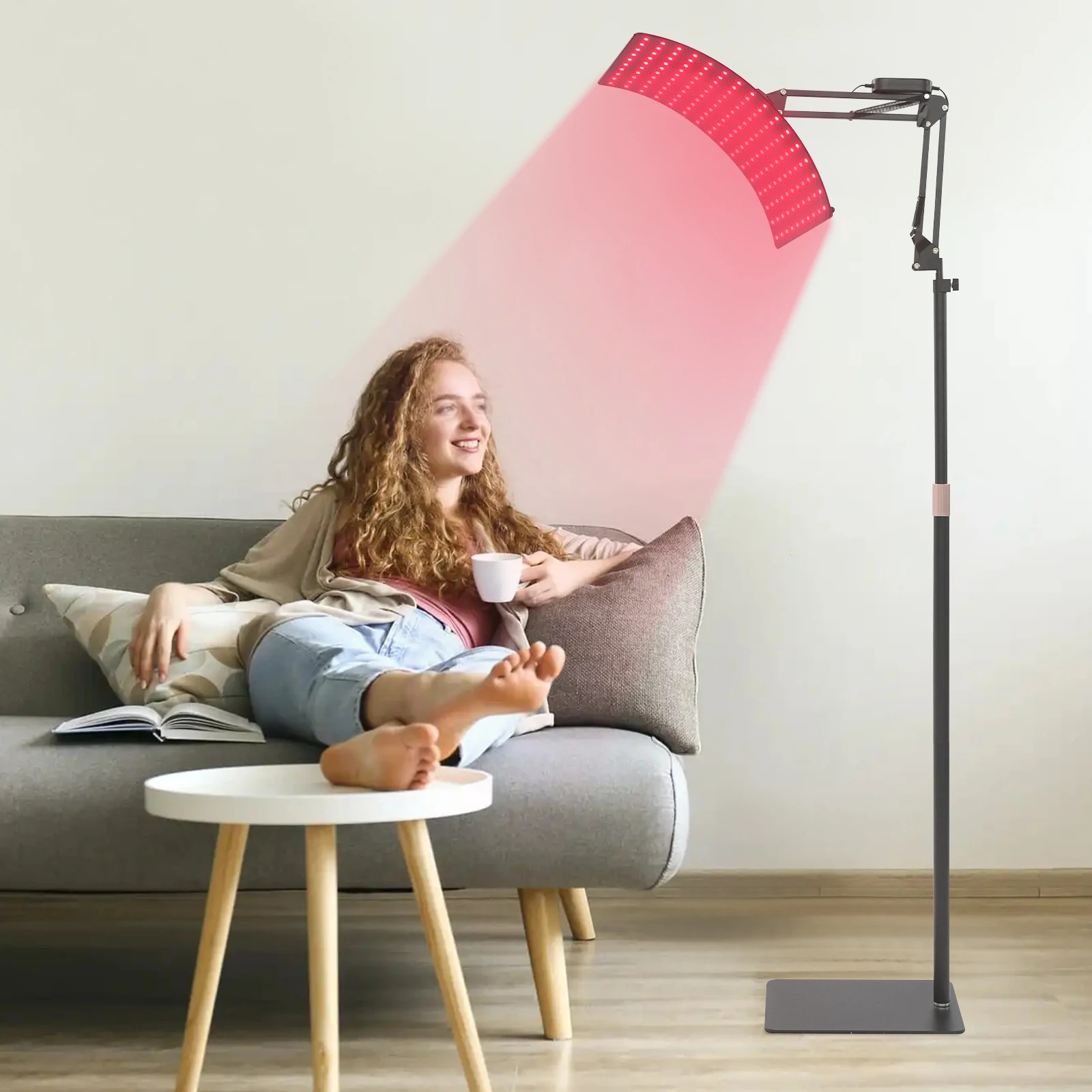 Lampe de luminothérapie infrarouge rouge LED 2 en 1 (UE), minuterie de support réglable à 160 LED, variable pour soulager la douleur/soin de la peau/soin du corps