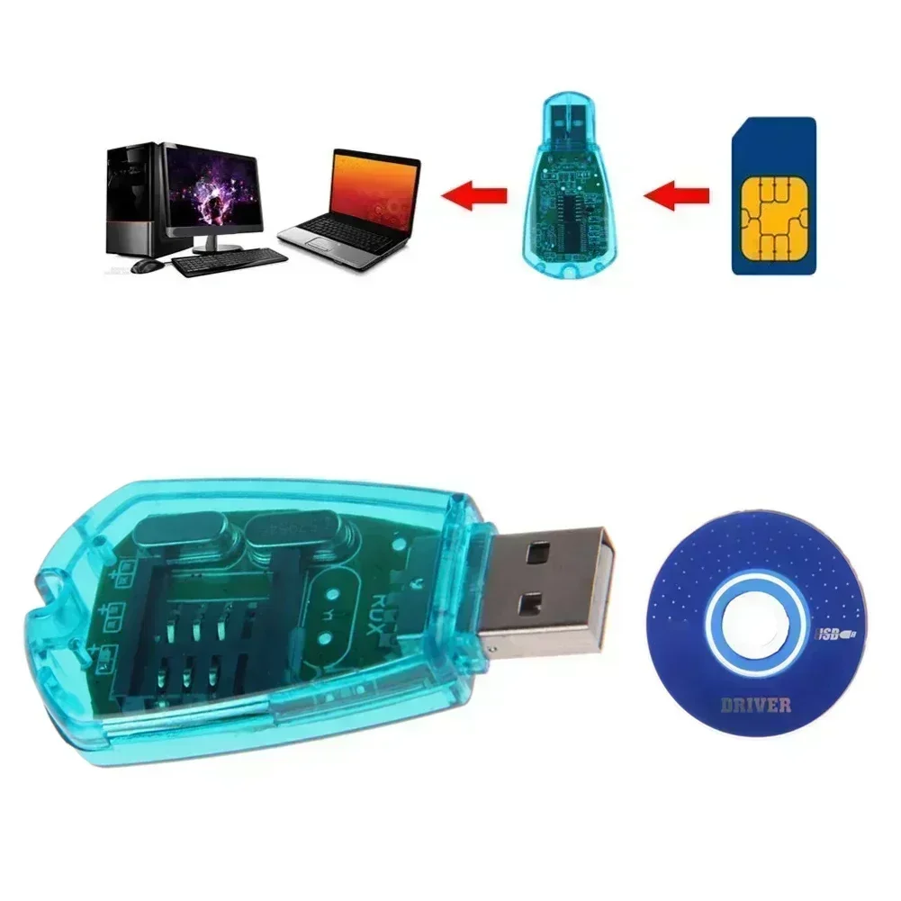 SIM-Kartenleser mit blauem USB-Anschluss; Leser/Schreiber/Kopierer/Kloner/Backup-Kit für Testmesswerkzeug-Zubehör Image