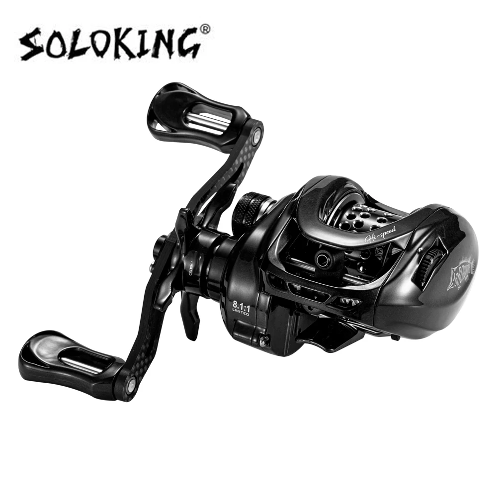 BMC100 150 g Baitcasting-Rolle Salzwasser-BFS-Rolle 8,1:1 Übersetzungsverhältnis 11+1 BB Hochgeschwindigkeits-Baitcaster-Angelrolle mit Drag-Clicker Image