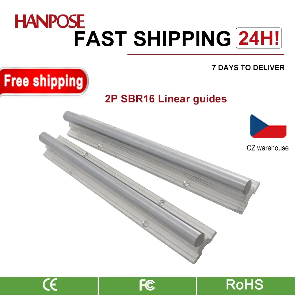 2 Stück SBR16 16MM Linearführungsschiene 300-1000MM Vollständig Unterstützte Linearschiene Mit SBR16UU Linearlagerblock CNC-Teil Image