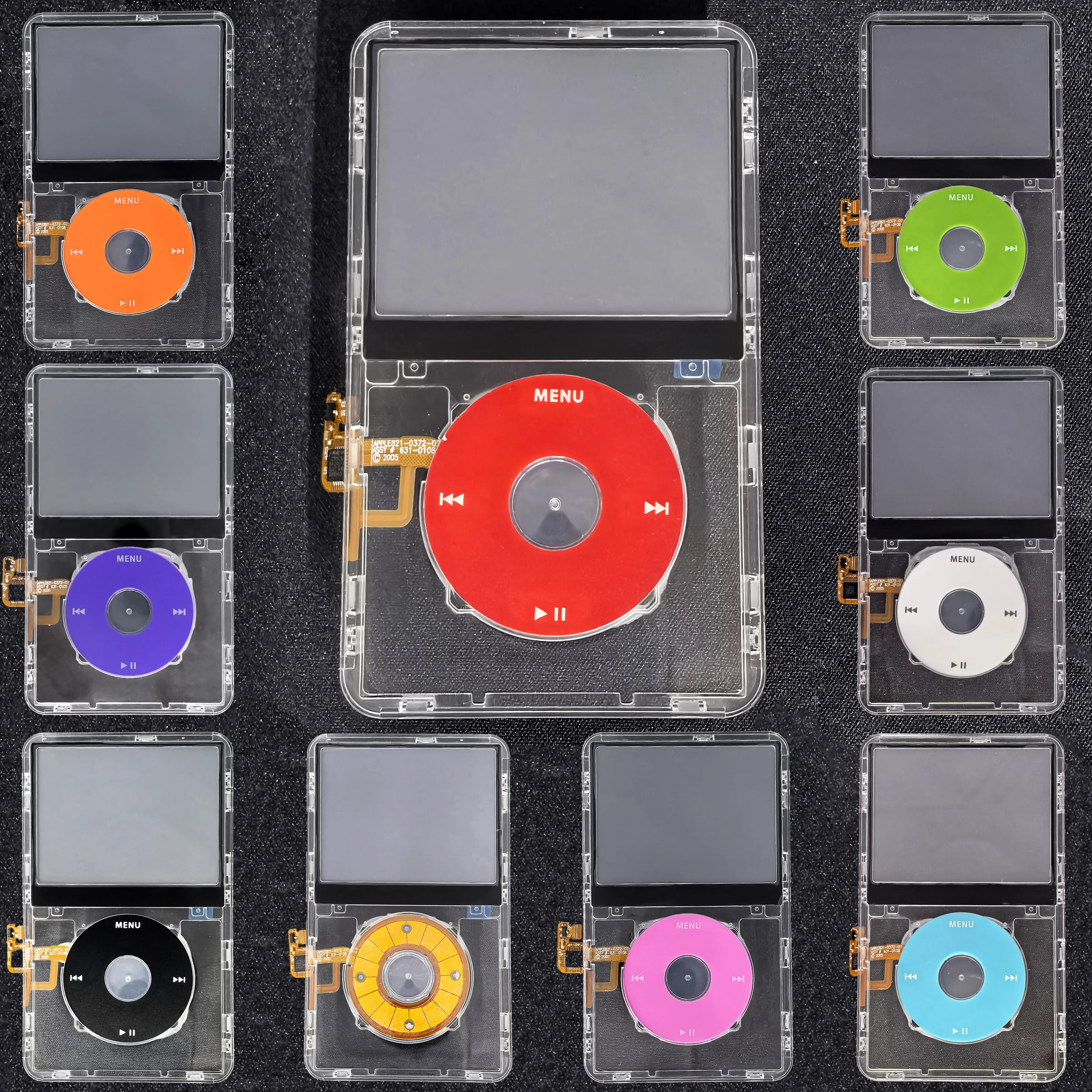 Klare Frontplatte, transparentes Gehäuse vorne mit Click Wheel Flex-Taste für iPod Classic 5. Generation 5.5 Video 30 GB, 60 GB, 80 GB Image