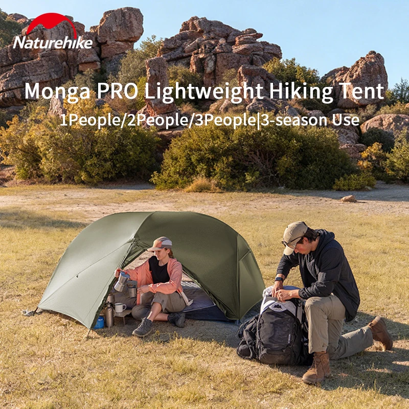 Naturehike Monga PRO Wanderzelt Einzel-/Doppel-/Dreifach-Campingzelte, wasserdicht, windbeständig, Sonnenschutz, atmungsaktiv, tragbar Image