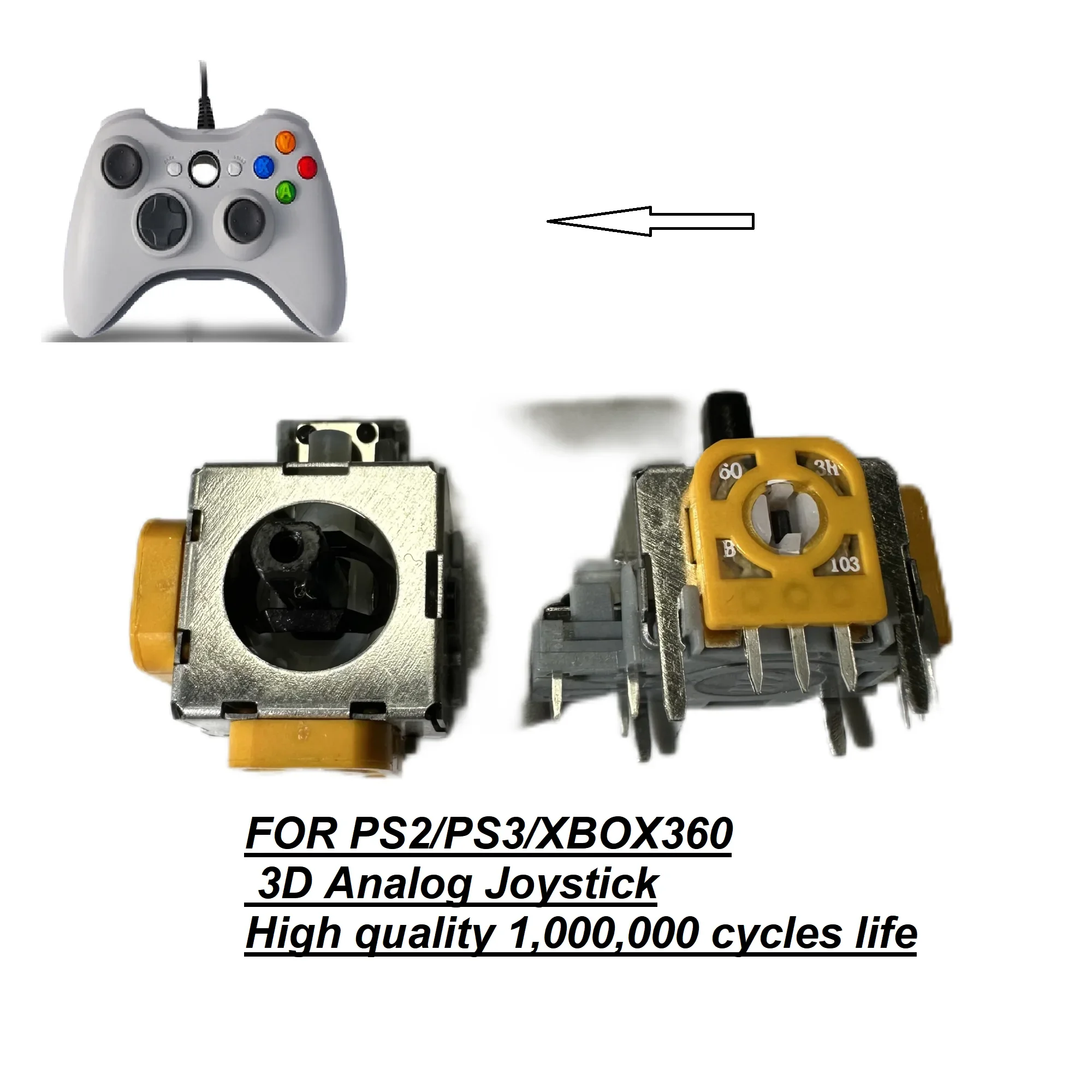 10-100 teile/los Für XBOX360 PS2 PS3 3D Analog Joystick Gamepad Griff B10K Rocker 1 millionen lebensdauer Professionelle grade joystick Image