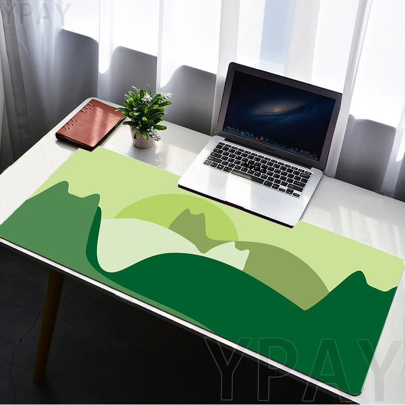 Katzen-Mauspads, grüne Tischsets, Computer-Mauspad Company, großes Schreibtischunterlage, 120 x 55 cm, große Gamer-Mauspads, niedliches Mauspad Image