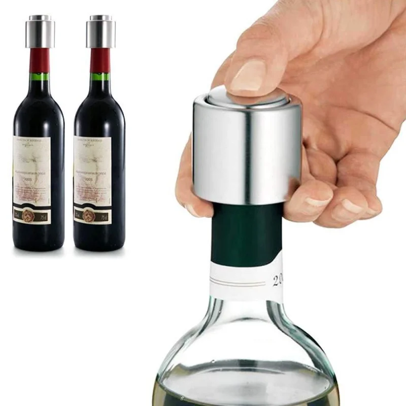 Bouchon de bouteille en acier inoxydable pour préserver le vin champagne bouchon de vin en silicone pour la conservation domestique