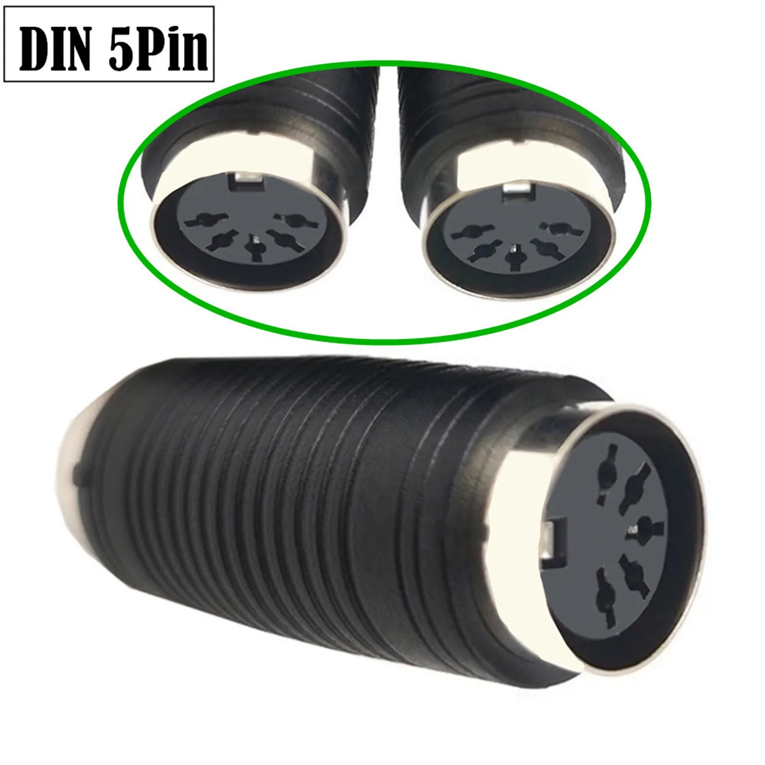 1 Stück DIN MIDI 5 Pin Buchse auf Buchse Koppler Gender Changer MIDI Extender Audio Typ Recorder Verstärker Verlängerungsadapter Image