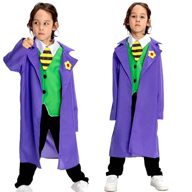 Karneval Kinder Clown Kostüm Zirkus Bühnenkostüm Anime Kleidung Clown Performance Kostüm Perücke Geschenk Image