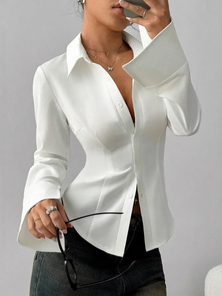 Frauen Blusen 2026 Frühling Herbst Langarm Bluse Frau Bluse Shirt Büro Elegante Arbeit Shirt Top Blusas Mujer De Moda