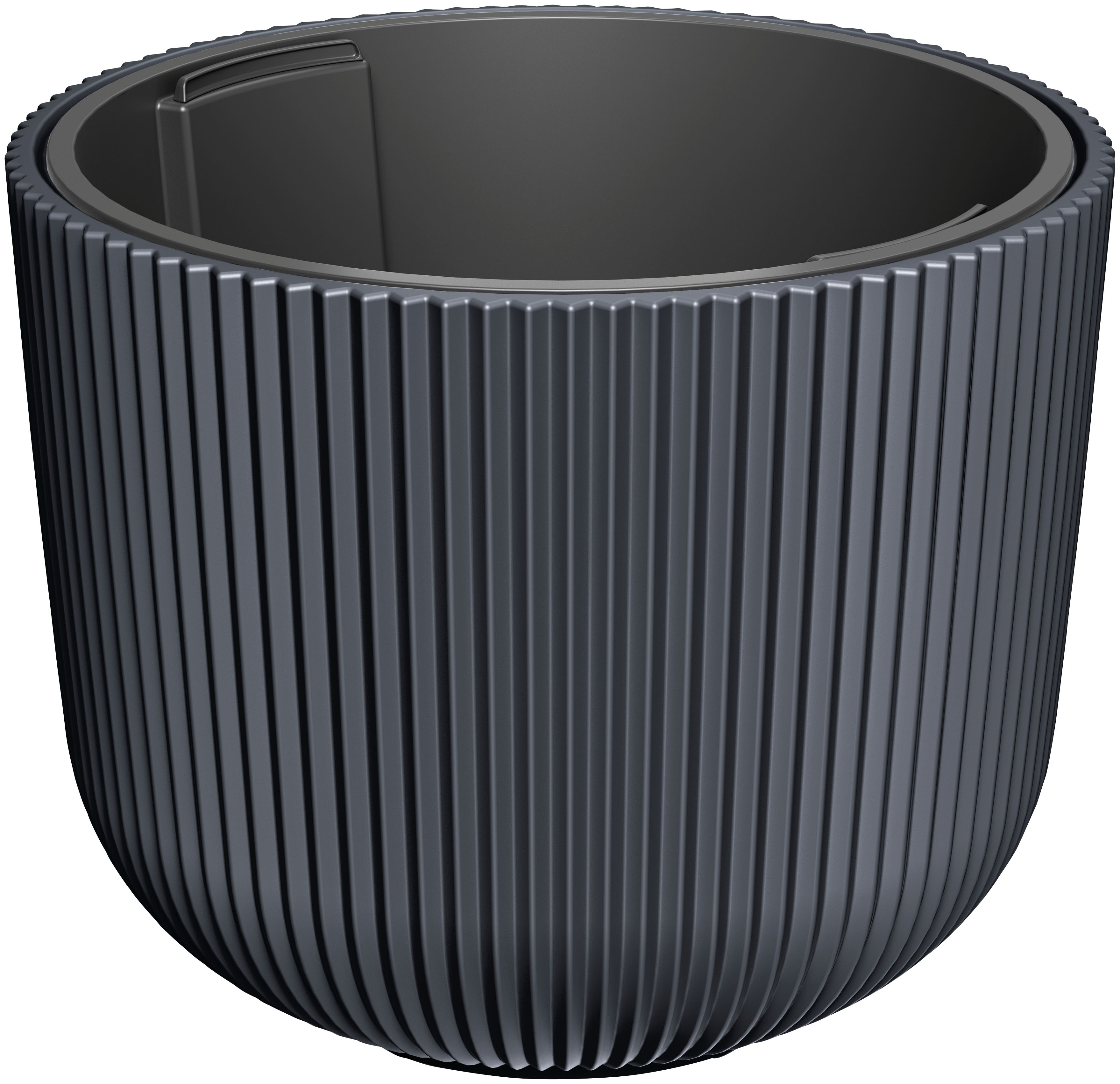 Blumentopf PROSPERPLAST "MILLY", grau (anthrazit), H:38,5cm Ø:46,9cm, Kunststoff, Pflanzgefäße