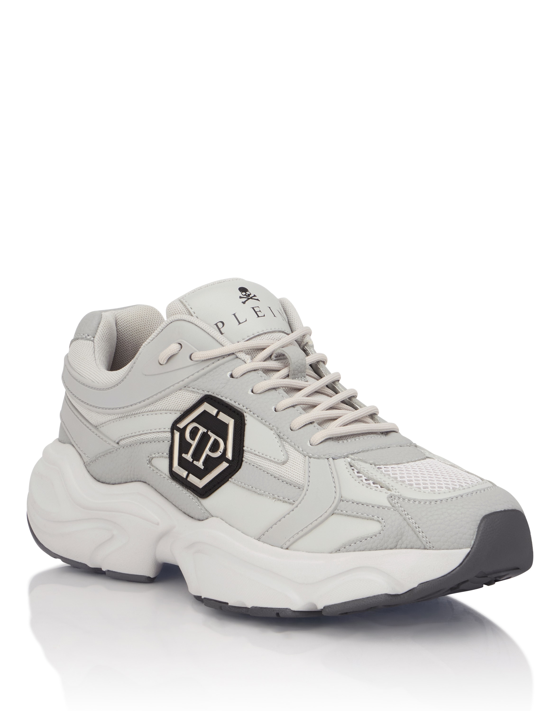 Sneaker PHILIPP PLEIN "Läufer", Damen, Gr. 40, Normalschaft, 10, grau, Schuhe Sneaker