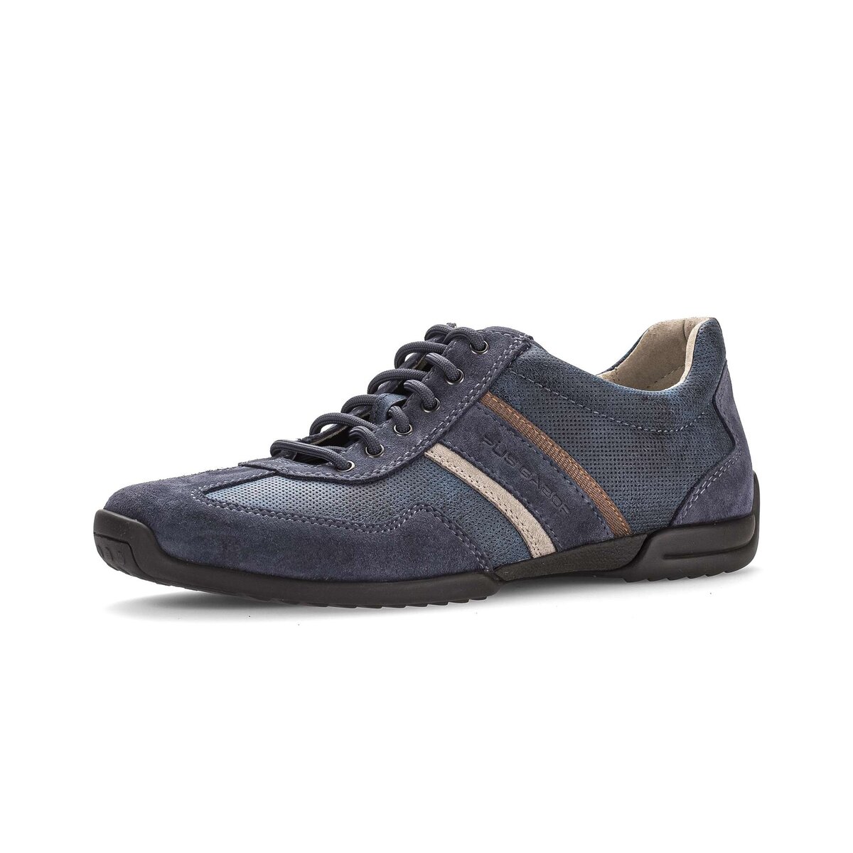 Sneaker GABOR "Gabor Sneaker low Materialmix Leder/Lederimitat", Herren, Gr. 46,5, blau, Schuhe Sneaker