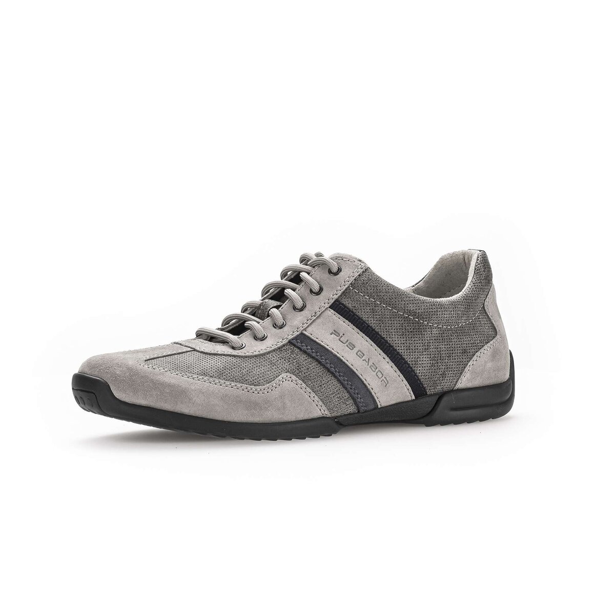 Sneaker GABOR "Gabor Sneaker low Materialmix Leder/Lederimitat", Herren, Gr. 44, grau, Schuhe Sneaker